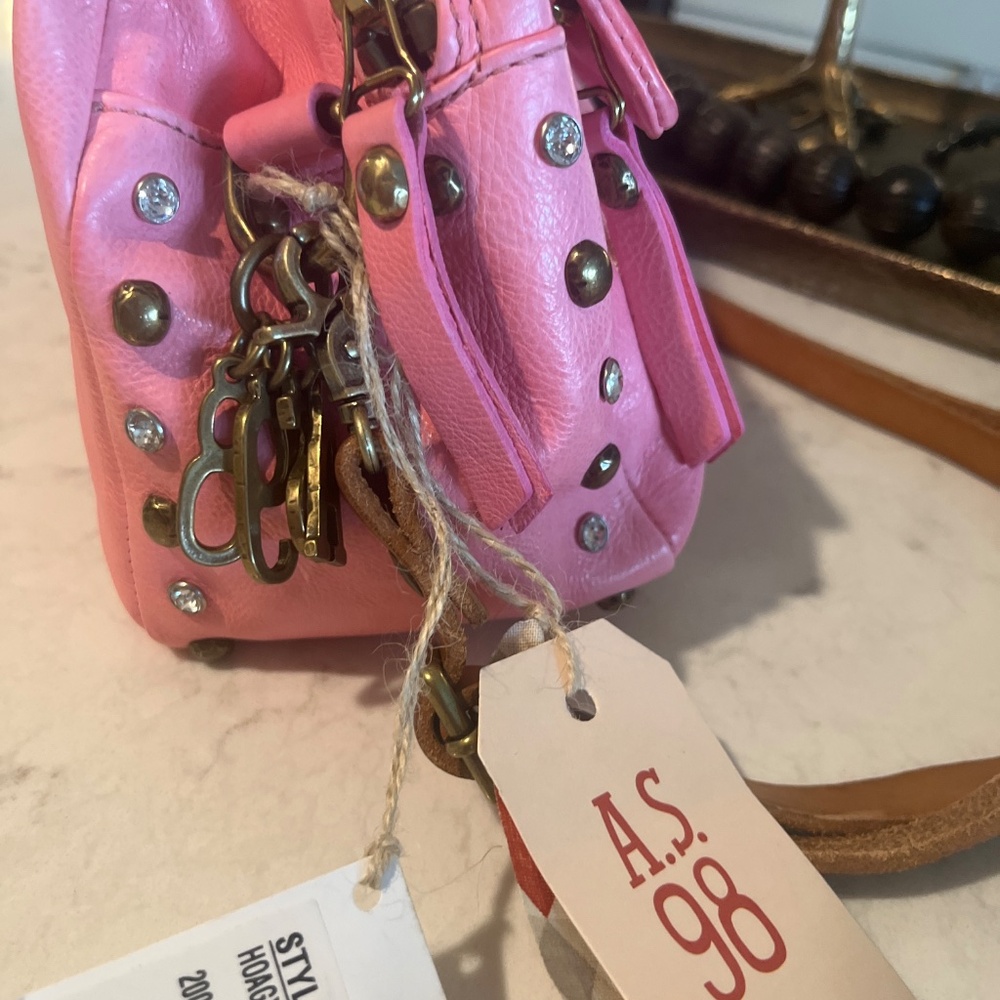AS98 pink leather satchel/crossbody - Picture 6 of 10
